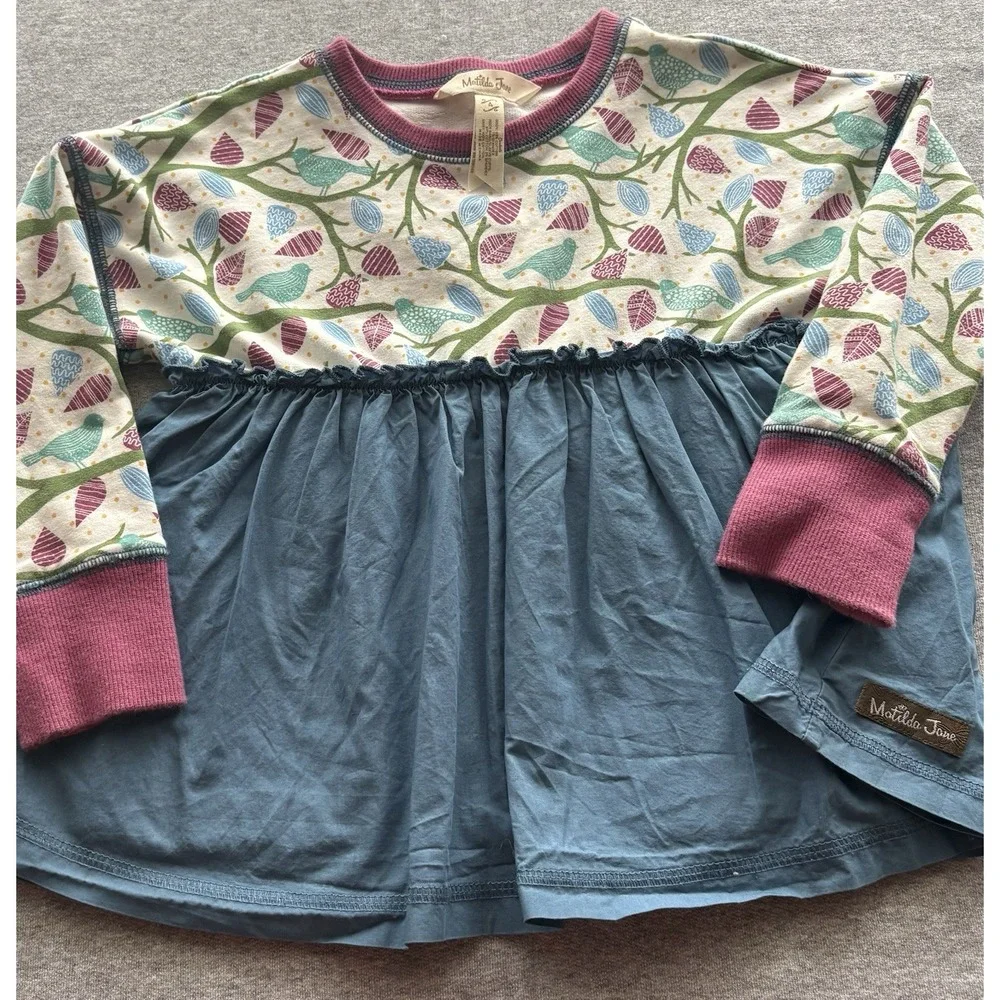 Matilda Jane Tweet Tweet Peplum Tunic Sweatshirt Top Sz 4 Moments With You